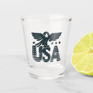 USA Eagle Patriotic Desig -Stars and Stripes Style Shot Glass