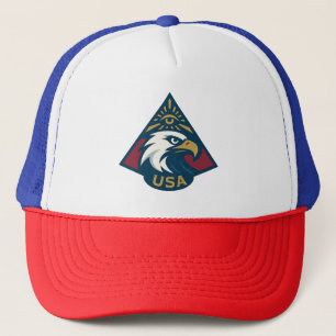 USA Eagle Pyramid Emblem — Eye of Providence Trucker Hat