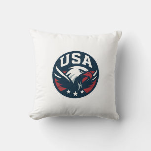 USA Eagle Roundel — Aggressive Sports Emblem Cushion