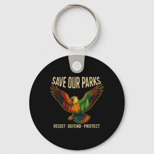 Usa Eagle Save Our Parks Resist National Park Prot Key Ring