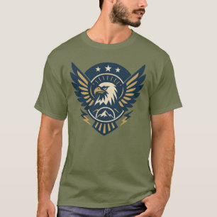 USA Eagle Shield — Vintage Flag Crest T-Shirt