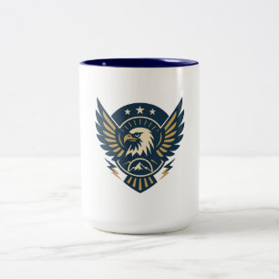 USA Eagle Shield — Vintage Flag Crest Two-Tone Coffee Mug