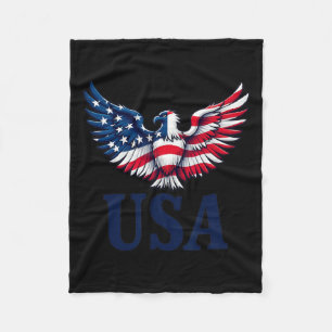 Usa Eagles Design With Flag American Patriot 4th O Fleece Blanket