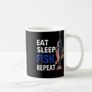 Usa Eat Sleep Fish Repeat Funny Present Coffee Mug