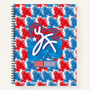 USA/EEUU FLAG SIMPLIFIED TEXT BY MASANSER PIXELAT NOTEBOOK