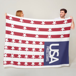 USA/EEUU FREE STARS FLAG BY MASANSER PIXELAT FLEECE BLANKET