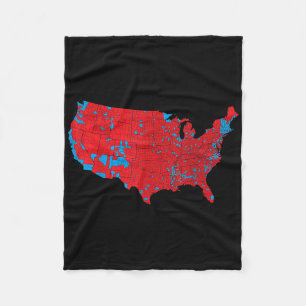 Usa Election Map 2024 President Trump Republican R Fleece Blanket
