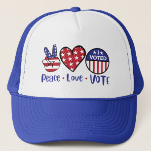 USA Election - Peace Love Vote, Election Day Trucker Hat