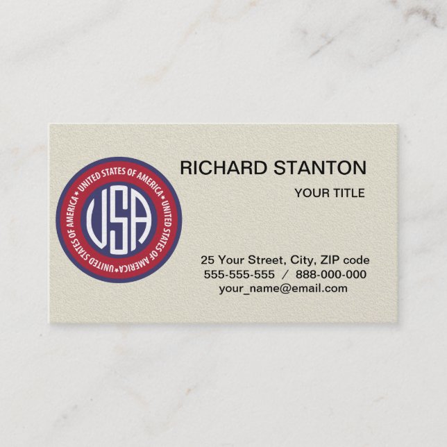 USA emblem Business Card (Front)