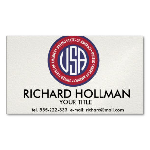 USA emblem Magnetic Business Card