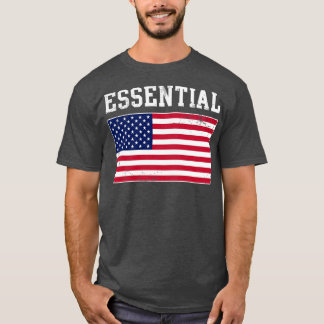 USA Essential Worker American Flag Covid T-Shirt