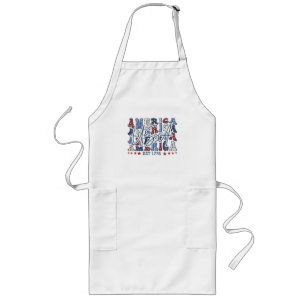 USA Est 1776 independence Day Of America Patriotic Long Apron