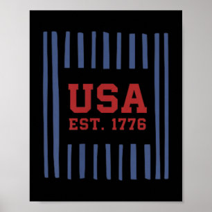 Usa Est 1776 Patriotic Poc Aamerica 250th Poster