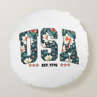 USA est. 1776 Round Cushion