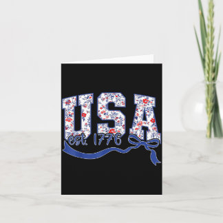 USA Est 1776 Toile Floral Patriotic Vintage Card