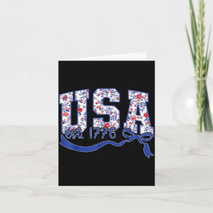 Usa est 1776 toile floral patriotic vintage card