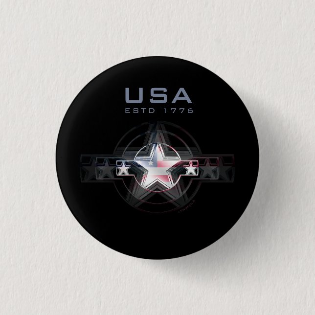 USA Estd. 1776 3 Cm Round Badge (Front)