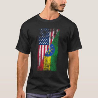USA Ethiopia Flags United States of America Ethiop T-Shirt