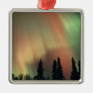 USA, Fairbanks area, Central Alaska, Aurora 3 Metal Tree Decoration