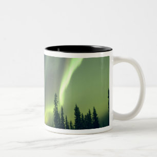 USA, Fairbanks area, Central Alaska, Aurora Two-Tone Coffee Mug
