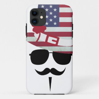 USA Fan with Mustache iPhone 11 Case