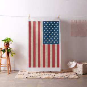 USA faux burlap flag Fabric
