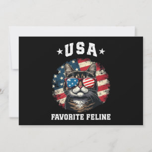 USA Favorite Feline Proud American Cat Spirit Invitation