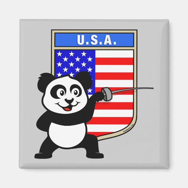 USA Fencing Panda Magnet (Front)