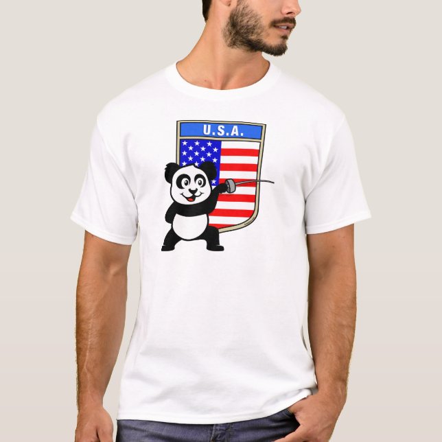 USA Fencing Panda T-Shirt (Front)