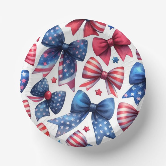 USA Field Day Bows Paper Plate (Front)