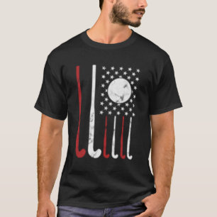 Usa Field Hockey American Flag Fockey T-Shirt