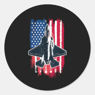 Usa Fighter Jet F-35 4th Of July Men Women Kids Pa Classic Round Sticker