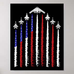 Usa Fighter Jets 4th Of July Men Women Kids Funny  Poster