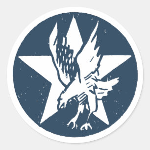 USA Fighting Squadron Insignia Classic Round Sticker