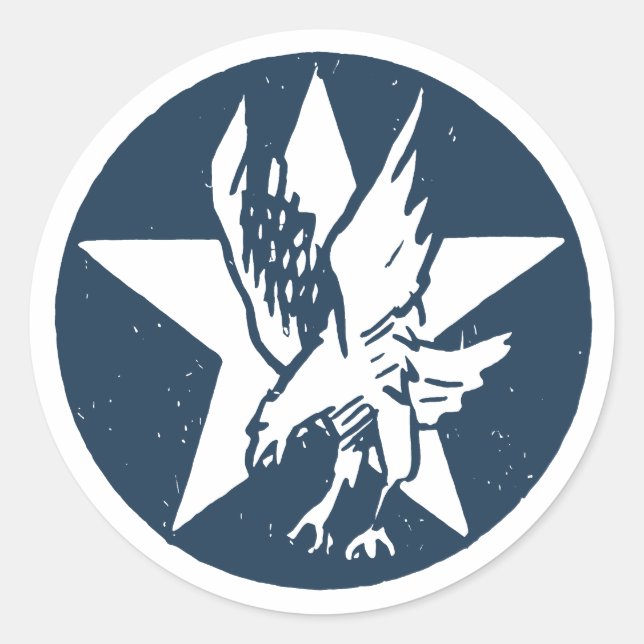 USA Fighting Squadron Insignia Classic Round Sticker (Front)