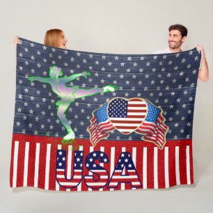 USA Figure Skating  Fleece Blanket