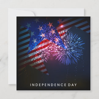USA Fireworks & Flag 4th of July Party Invitations