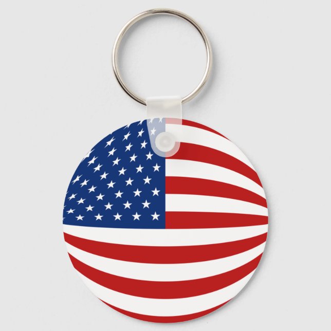 USA Fisheye Flag Keychain (Front)