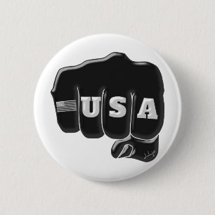 USA Fist Bump with the American flag 6 Cm Round Badge
