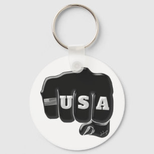 USA Fist Bump with the American flag Key Ring