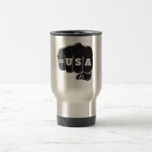 USA Fist Bump with the American flag Travel Mug