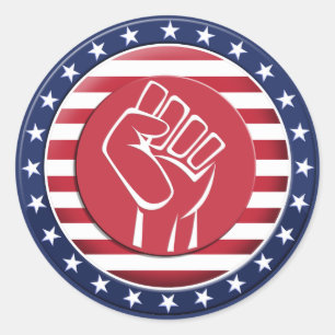 USA Fist Classic Round Sticker