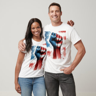USA Fist with Flag Background T-Shirt