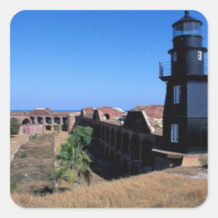 USA, FL, Florida Keys, Fort Jefferson, 1846, 2 Square Sticker