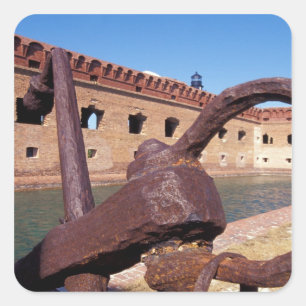 USA, FL, Florida Keys, Fort Jefferson, 1846, Square Sticker