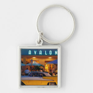 USA, FL, Miami, South Beach at night. Key Ring