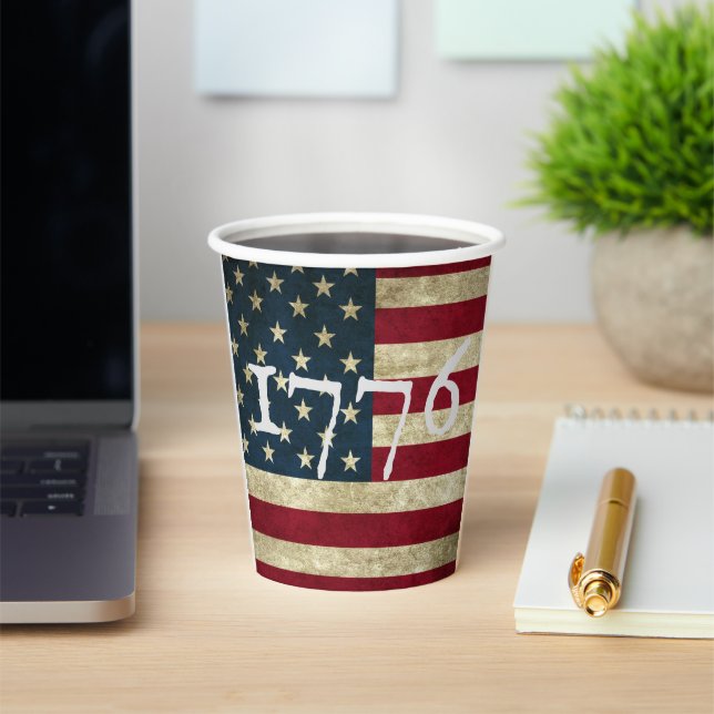USA Flag 1776 July Fourth Indepence Party Paper Cups (Insitu)