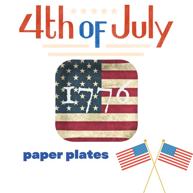 USA Flag 1776 Party Paper Plate (Creator Uploaded)