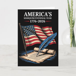 Usa Flag 250 Years Independence Day 1776-2026 4th  Card