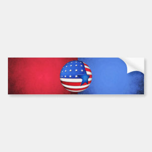 USA flag 3d globe Bumper Sticker